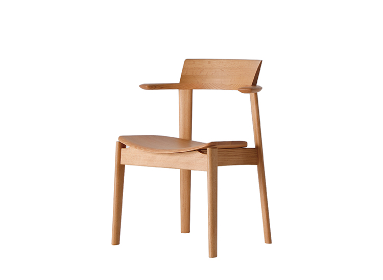 セミアームチェア 板座 SOC-830-R 無垢板座 | 飛騨の家具・インテリア